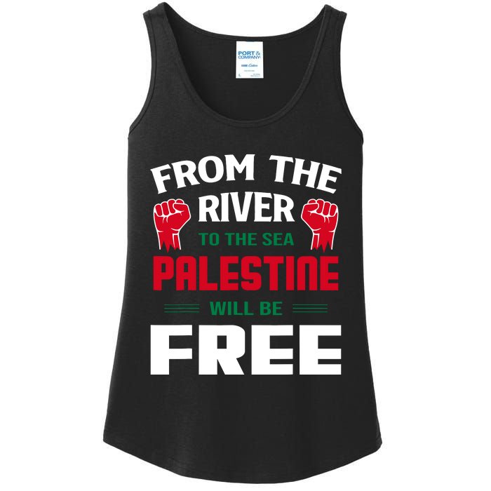 Free Palestine Arabic Support Palestine And Keffiyeh Palesti Ladies Essential Tank