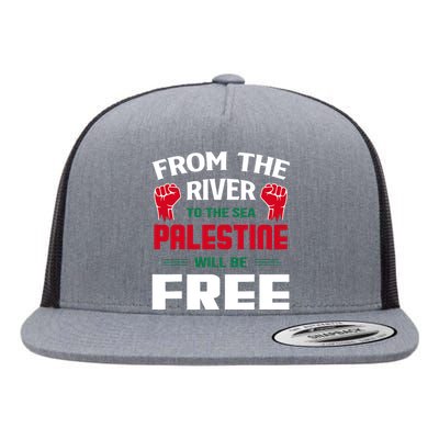 Free Palestine Arabic Support Palestine And Keffiyeh Palesti Flat Bill Trucker Hat