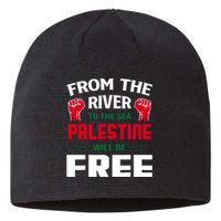 Free Palestine Arabic Support Palestine And Keffiyeh Palesti Sustainable Beanie