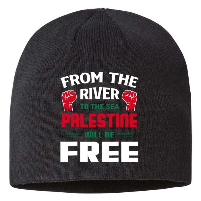 Free Palestine Arabic Support Palestine And Keffiyeh Palesti Sustainable Beanie