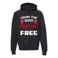 Free Palestine Arabic Support Palestine And Keffiyeh Palesti Premium Hoodie