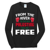 Free Palestine Arabic Support Palestine And Keffiyeh Palesti Tall Long Sleeve T-Shirt