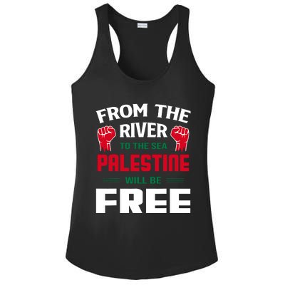 Free Palestine Arabic Support Palestine And Keffiyeh Palesti Ladies PosiCharge Competitor Racerback Tank