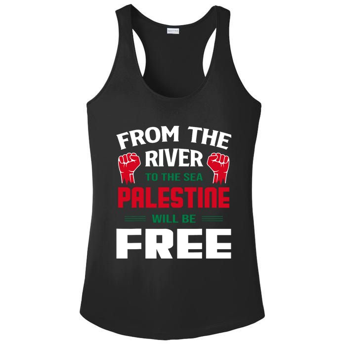 Free Palestine Arabic Support Palestine And Keffiyeh Palesti Ladies PosiCharge Competitor Racerback Tank