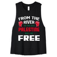 Free Palestine Arabic Support Palestine And Keffiyeh Palesti Women's Racerback Cropped Tank