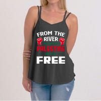 Free Palestine Arabic Support Palestine And Keffiyeh Palesti Women's Strappy Tank