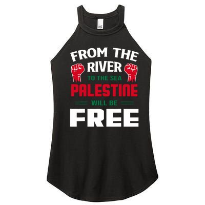 Free Palestine Arabic Support Palestine And Keffiyeh Palesti Women's Perfect Tri Rocker Tank