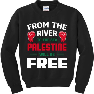 Free Palestine Arabic Support Palestine And Keffiyeh Palesti Kids Sweatshirt