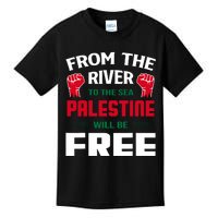 Free Palestine Arabic Support Palestine And Keffiyeh Palesti Kids T-Shirt