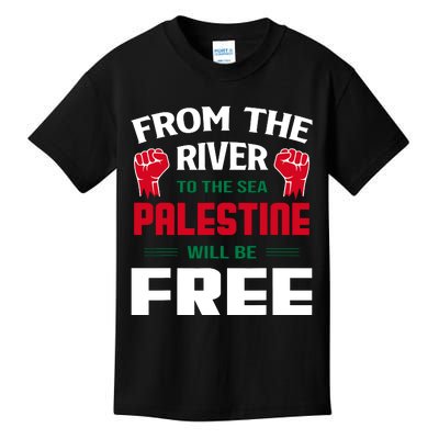 Free Palestine Arabic Support Palestine And Keffiyeh Palesti Kids T-Shirt