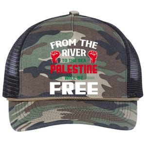 Free Palestine Arabic Support Palestine And Keffiyeh Palesti Retro Rope Trucker Hat Cap