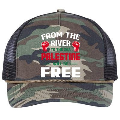 Free Palestine Arabic Support Palestine And Keffiyeh Palesti Retro Rope Trucker Hat Cap