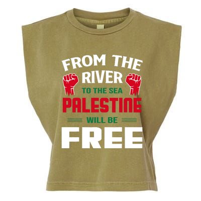 Free Palestine Arabic Support Palestine And Keffiyeh Palesti Garment-Dyed Women's Muscle Tee