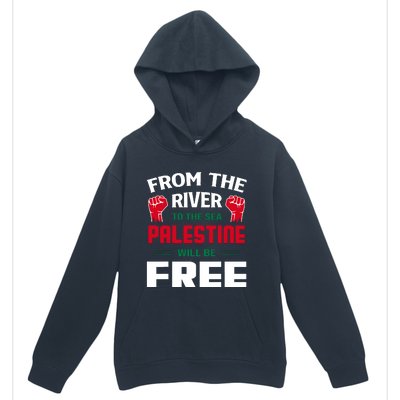 Free Palestine Arabic Support Palestine And Keffiyeh Palesti Urban Pullover Hoodie