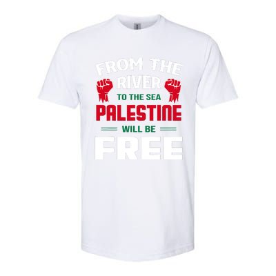 Free Palestine Arabic Support Palestine And Keffiyeh Palesti Softstyle CVC T-Shirt