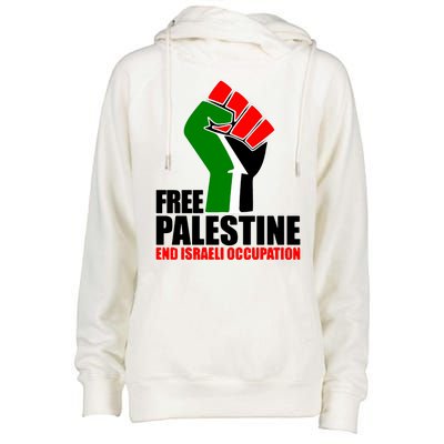 Free Palestine And End Israeli Occupation Womens Funnel Neck Pullover Hood