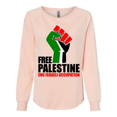 Free Palestine And End Israeli Occupation Womens California Wash Sweatshirt