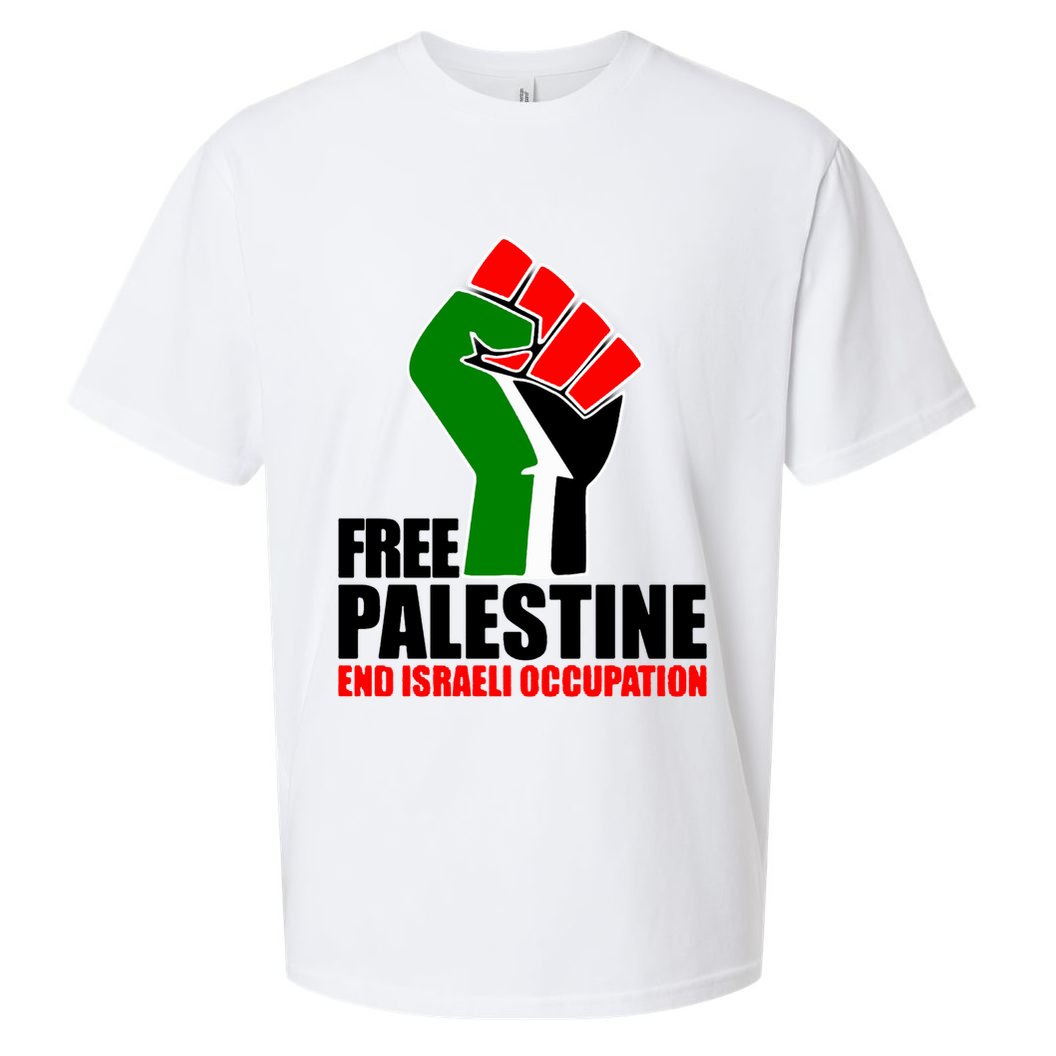 Free Palestine And End Israeli Occupation Sueded Cloud Jersey T-Shirt