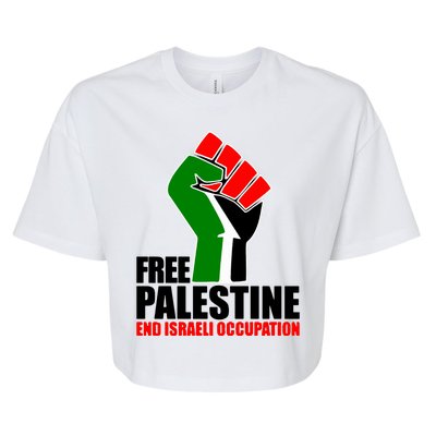 Free Palestine And End Israeli Occupation Bella+Canvas Jersey Crop Tee