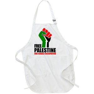 Free Palestine And End Israeli Occupation Full-Length Apron With Pockets