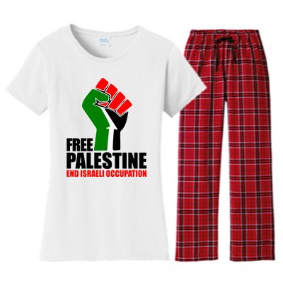 Free Palestine And End Israeli Occupation Women's Flannel Pajama Set