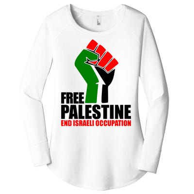 Free Palestine And End Israeli Occupation Women's Perfect Tri Tunic Long Sleeve Shirt