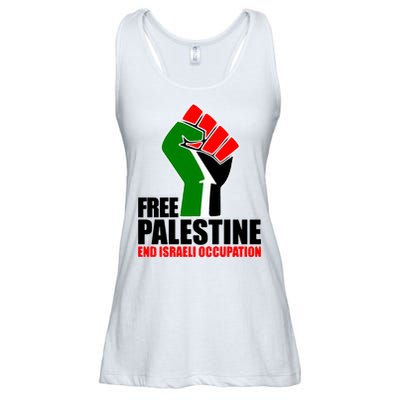 Free Palestine And End Israeli Occupation Ladies Essential Flowy Tank