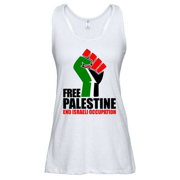 Free Palestine And End Israeli Occupation Ladies Essential Flowy Tank