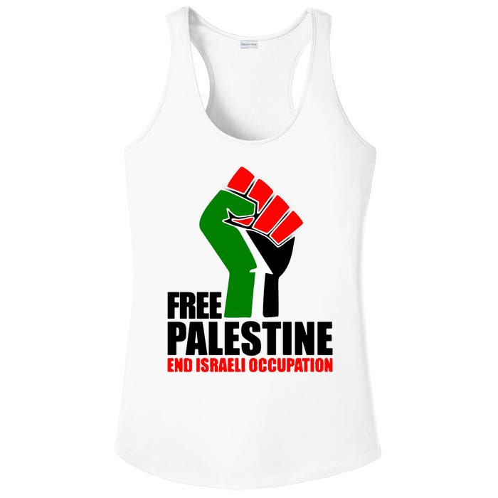 Free Palestine And End Israeli Occupation Ladies PosiCharge Competitor Racerback Tank