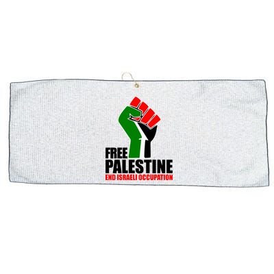 Free Palestine And End Israeli Occupation Large Microfiber Waffle Golf Towel