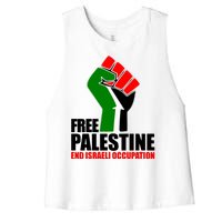 Free Palestine And End Israeli Occupation Women's Racerback Cropped Tank