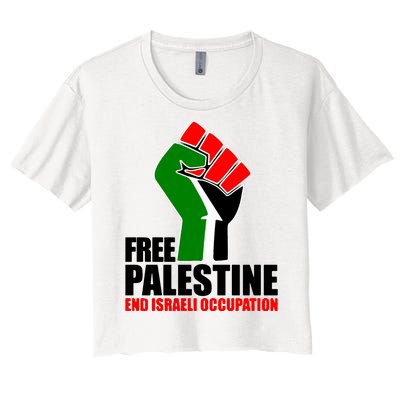 Free Palestine And End Israeli Occupation Women's Crop Top Tee