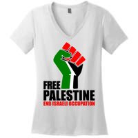 Free Palestine And End Israeli Occupation Women's V-Neck T-Shirt