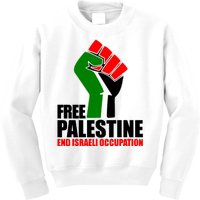 Free Palestine And End Israeli Occupation Kids Sweatshirt