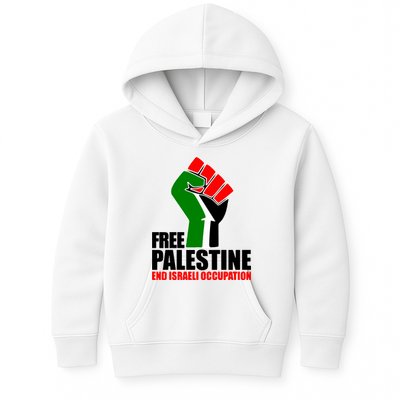 Free Palestine And End Israeli Occupation Kids Hoodie