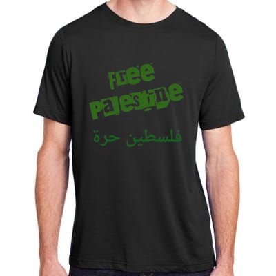 Free Palestine Arabic Support Palestine And Keffiyeh Palesti Adult ChromaSoft Performance T-Shirt