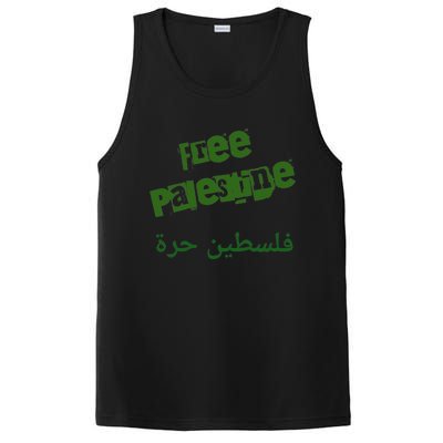 Free Palestine Arabic Support Palestine And Keffiyeh Palesti PosiCharge Competitor Tank