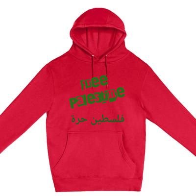 Free Palestine Arabic Support Palestine And Keffiyeh Palesti Premium Pullover Hoodie