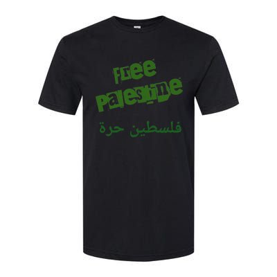 Free Palestine Arabic Support Palestine And Keffiyeh Palesti Softstyle CVC T-Shirt