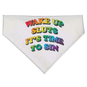 Funny Pride Adult Wake Up Sluts Time To Sin LGBTQ USA-Made Doggie Bandana