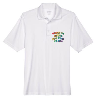 Funny Pride Adult Wake Up Sluts Time To Sin LGBTQ Men's Origin Performance Pique Polo