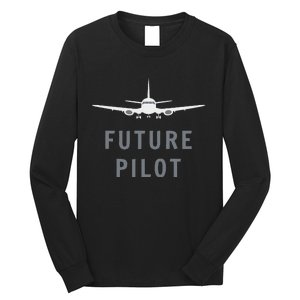 Future Pilot Airplane Pilot Aviation Gift Long Sleeve Shirt