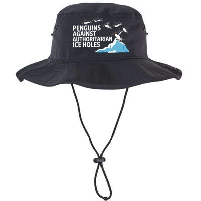 Funny Penguins Against Authoritarian Ice Holes Sarcastic  Bucket Hat