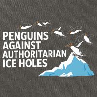 Funny Penguins Against Authoritarian Ice Holes Sarcastic  Cotton Canvas Backpack