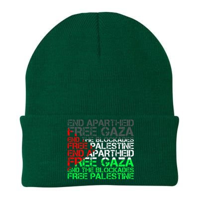 Free Palestine Arabic Palestine Gaza Jerusalem Support Flag Knit Cap Winter Beanie