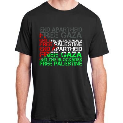 Free Palestine Arabic Palestine Gaza Jerusalem Support Flag Adult ChromaSoft Performance T-Shirt