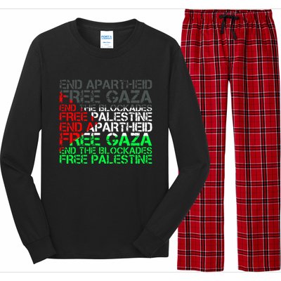 Free Palestine Arabic Palestine Gaza Jerusalem Support Flag Long Sleeve Pajama Set