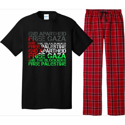 Free Palestine Arabic Palestine Gaza Jerusalem Support Flag Pajama Set