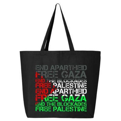 Free Palestine Arabic Palestine Gaza Jerusalem Support Flag 25L Jumbo Tote