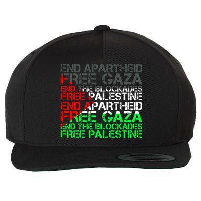 Free Palestine Arabic Palestine Gaza Jerusalem Support Flag Wool Snapback Cap